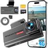 UCOCARE 4G LTE Dash Cam Auto con SIM, Telecamera Auto Atti Vandalici 24/7 | Accesso Remoto Multiutente, Parcheggio 24/7, Rilevamento Radar Avvisi, Audio Bidirezionale, GPS, per Taxi, Flotte e Famiglie