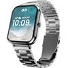 GOBOULT Drift+ Smart Watch 1.85 '' schermo HD, chiamate Bluetooth, IP68, luminosità 500 nit, oltre 150 quadranti, assistente vocale AI, monitoraggio SpO2, 100+ modalità sport Smartwatch (cromato)