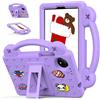 Nikaque Custodia per bambini Honor Pad X8a 11 pollici 2024, custodia per tablet adatta ai bambini, design carino fai da te, maniglia con supporto, custodia protettiva leggera in EVA, viola