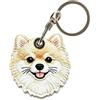 Dingfeiyu Pelle Cover Compreso Portachiavi per Apple Airtag, GPS Localizzatore Custodia per Bambini, Anziani, Animali Domestici, Zaino, Bicicletta, Valigia，pomerania marrone