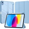 EspZanthic Custodia per iPad A16 di 11a/10a generazione 2025/2022 con portamatite, blu | Copertura in tessuto tecnico di alta qualità, design ibrido sottile, antiurto con guscio posteriore trasparente