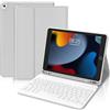 FOGARI Tastiera per iPad 9/8/7 generazione 2021/2020/2019 da 10,2 | Custodia con tastiera Bluetooth wireless magnetica rimovibile per iPad 9/8/7 generazione da 10,2, grigio chiaro