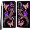 Salanheo Cover per Samsung Galaxy S26 FE, Farfalla dorata | Portacarte, Chiusura Magnetica, Flip Case, Antiurto Custodia, Funzione Stand