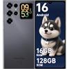 OUKITEL C62 Android 16 Smartphone Offerta - 6,88 Pollici 5150mAh,Nero | Android 16,Doppio Display 6,88 Pollici 90Hz+1,81 pollici,Batteria 5150 mAh,fotocamera 13MP+5MP,4GB+128GB/1TB, 2 Anni Garanzia