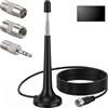 Rqkagf Antenna radio FM Dab interna telescopica con base magnetica e cavo di estensione 3M, compatibile con ricevitori stereo, sintonizzatori radio portatili e sistemi Hi-FI, per audio domestico e HiFi
