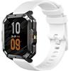 GIOPUEY 22mm Cinturini Compatibile con Blackview W60/W70 Pro/W80 PRO, Morbido Silicone Cinturino [Resistente all'Usura] [Traspirante] - White