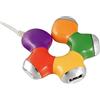 Ruilogod Colorful stile del fiore USB 2.0 ad alta velocità adattatore Hub via cavo a 4 porte
