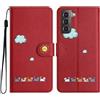 Tivenfezk Nadoli Carino Gatto Nuvola Cover per Samsung Galaxy S22,Cover in Pelle PU Portafoglio Custodia a Libro Cellulare Magnetica Flip Cartoon Scomparto Schede
