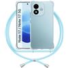 ANFAIRLACE Cover Cordino Compatibile con Xiaomi Redmi Note 17 4G 5G, Blu | Custodia Laccio Trasparente Silicone Morbido Regolabile Antiurto Rinforza Angoli Chiaro Case