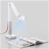 CZUR Fancy S Pro - Videocamera USB per insegnanti, webcam 4K da 12 MP con microfono e luce LED, fino a 60 fps, autofocus, per insegnamento remoto, conferenze web, per Mac e Windows, colore: bianco