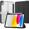 EspZanthic Custodia per iPad A16 di 11a/10a generazione 2025/2022 con portapenne | Copertura in tessuto tecnico di alta qualità, design ibrido sottile, antiurto con guscio posteriore trasparente