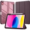 EspZanthic Custodia per iPad A16 di 11a/10a generazione 2025/2022 con portamatite | Copertura in tessuto tecnico di alta qualità, design ibrido sottile, antiurto con guscio posteriore trasparente
