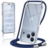 Kilbnom Cover per iPhone 18 Pro max/iPhone 17 Pro max con Cordino, Trasparente Custodia con Laccio Tracolla Cellulare Girocollo Collana Corda Catena Cinghia, Morbido Silicone Antiurto Case,Blu scuro