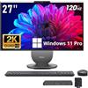 Lenovo Yoga AIO Desktop AI PC, 27 QHD IPS+display 120Hz, processore Intel Ultra 7 255H 16-Core, 16 GB LPDDR5X, 1,5 TB di archiviazione (SSD 512 GB + docking station da 1 TB), GPU Intel Arc, Wi-Fi 7