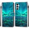 SIENIANLINE Cover per Samsung Galaxy A05s custodia portafoglio Aurora | Chiusura magnetica, Scomparti carte, Funzione supporto, Pelle PU flip cover per Samsung A05s