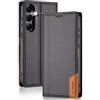 SEHEYA Cover per Samsung Galaxy Z Flip 4 Portafoglio a Libro Custodia Pieghevoli Pelle PU Libretto Book Flip Case, Blocco RFID, Cavalletto Porta Carte Caso, Nero