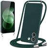 Knrlqim Cover per Xiaomi Redmi Note 17 Pro Max con Cordino Custodia con Laccio Collana Tracolla Collo Corda Regolabile Liquido Silicone Antiurto AntiGraffio Protettiva Case, Verde