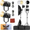 Godox 2-Pack Litemons LE600Bi LE600 Bi Luce Continua a LED Video Light Kit 620w 2800K~6500K CCT TLCI/CRI≈98 Controllo Bluetooth 11 Effetti FX con Attacco Bowens Videolight per Vlogging,YouTube(nero)