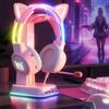 OHAANYY Cuffie Gaming Orecchie da Gatto, RGB Over-Ear 268g Microfono (50mm) | Cuffie Gaming RGB con Orecchie da Gatto Rimovibili, Cuffie Gamer Over-Ear 268g, Driver 50mm e Microfono HD per PC/PS5