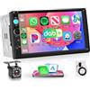 Rimoody DAB+/DAB Autoradio 2 Din con Wireless Carplay Android Auto iOS/Android Mirror Link 7 Pollici Touchscreen Autoradio con Bluetooth 5.2 FM Radio Dab/USB/EQ Controllo del Volante Telecamera Posteriore