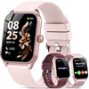IKT Smartwatch Donna,1.83''Orologio Smartwatch Donna con Chiamate/Notifiche WhatsApp,120 Modalità Sportive, Sonno Cardiofrequenzimetro SpO2 Sollecitazioni, IP68 Smart Watch per Android iOS (3Cinturino)