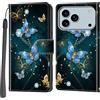 PHINIENLAND Cover per iPhone 18 Pro Max / 17 Pro Max custodia portafoglio Farfalla | 3 scomparti carte, 1 tasca banconote, Chiusura magnetica, Supporto, Pelle PU flip cover per iPhone 18 Pro Max / 17 Pro Max