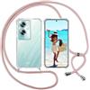 Sewutoyu Custodia Collana per Cellulare Compatibile con OPPO A79 5G - Cover Silicone TPU Protettiva Trasparente - Custodia indossabile per Collo - Case a Tracolla con Cordina, Rosa
