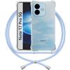 ANFAIRLACE Cover Cordino Compatibile con Xiaomi Redmi Note 17 Pro 5G, Blu | Custodia Laccio Trasparente Silicone Morbido Regolabile Antiurto Rinforza Angoli Chiaro Case