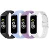 Vancle 4 Pezzi Cinturino Per Samsung Galaxy Fit 2 SM-R220, Cinturini Traspirante Braccialetto di Ricambio per Samsung Galaxy Fit 2,Nero+Bianco+Viola Chiaro+Blu Chiaro