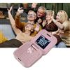 Bewinner Il Cellulare più Piccolo con Flip: Doppia Nano SIM, Radio FM, Lettore Multimediale 2G, Torcia a LED, Fotocamera Posteriore HD, Cordino per Anziani (Rosa chiaro)