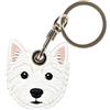 Dingfeiyu Pelle Cover Compreso Portachiavi per Apple Airtag, GPS Localizzatore Custodia per Bambini, Anziani, Animali Domestici, Zaino, Bicicletta, Valigia，cane bianco