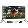HOMCOM Telo Proiettore da 120 Pollici 4K/8K 16:9 con 2 Treppiedi Bianco | HD, Treppiedi Pieghevoli, Schermo Portatile Doppia Facciata, Grandangolo 160 Gradi, Casa Home Cinema Esterno