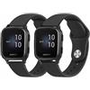 Vancle 20MM Watch Cinturino per Garmin Venu Sq Music/Venu Sq 2 Music/Venu Sq 2 /Venu Sq/Venu 2 /Venu 3 Plus,Silicone Cinturino per Uomo Donna,Nero+Nero