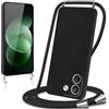 Knrlqim Cover per Xiaomi Redmi Note 17 Pro Max con Cordino Custodia con Laccio Collana Tracolla Collo Corda Regolabile Liquido Silicone Antiurto AntiGraffio Protettiva Case, Nero