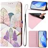 Rnrieyta Miagon Colorato Portafoglio Cover per Samsung Galaxy S23 Fe,Custodia Farfalla Animale Fiore Pelle PU Flip Portafogli Protezione Completa Slot per Scheda Funzione di Supporto
