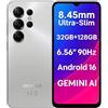 DOOGEENEXT NOTE 56X PRO Smartphone Android 16 Sbloccato, 8,45mm Ultra Sottile e Leggero, 32GB+128GB, 6,56 90Hz, Telefono 4G, Fotocamera 13MP+8MP, Batteria 6150 mAh, Dual SIM, GEMINI AI NFC, GPS Grigio
