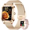 INNOFOVO Smartwatch Donna con Chiamate, 1.59'' Orologio Smart Watch Donna con Cardiofrequenzimetro SpO2 Contapassi 19 modalità Sportive, IP67 Impermeabile Orologio Sportivo per iOS Android, Oro Rosa