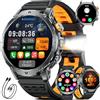 LIGE Smartwatch da uomo con grande display HD da 1000 mAh/1,7, con torcia, chiamate Bluetooth, oltre 120 modalità sportive, impermeabile fino a 5 ATM, per fitness, frequenza cardiaca, monitoraggio