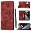 LSPCASA Cover per Xiaomi Poco X8 Pro Max 6.83 Custodia Cover Premium Pelle PU Portafoglio a Libro Flip Case Con Slot Per Schede e Funzione Supporto Gatto farfalla Case per Poco X8 Pro Max Rosso