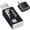 BORLTER CLAMP Lettore di schede di memoria USB, lettore di schede USB BORLTER CLAMP per computer con adattatore di tipo C, supporta schede TF, SD, MMC.