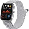 Mugust Cinturino per Amazfit GTS/Amazfit GTS 2/Amazfit GTS 2 Mini, 20mm Cinturino in Metal per Amazfit Bip/Bip U/Bip Lite/Bip S/Bip 3/Amazfit GTS 2e/GTS 3/GTS 4/GTS 4 Mini/GTR 42mm (Argento)