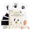 Babywak Kit Impronte Neonato Mani e Piedi Senza Inchiostro - 3 Tamponi Clean Touch + 6 Cartoncini - Kit Impronta Neonato 0-6 Mesi - Impronte Cani e Gatti - Regalo Nascita