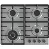 Gorenje GW642ABX, Piano cottura a gas in acciaio inox da 60 cm, accensione con una sola mano, supporto padella in ferro, prodotto in Slovenia, garanzia 1 anno