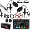 VeftBltrem Podcast microfono bundle per 2, kit di podcasting per microfono streaming, kit audio DJ set con scheda audio P999max per streaming live, cantare, YouTube, gaming