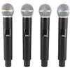 ANGGREK ANGREK Set 4 Microfoni Wireless Dinamici Portatili Senza Fili Portata 50M per Karaoke e Spettacoli Sul Palco