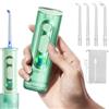 COSLUS T50 Mini idropulsore orale con display, ideale per viaggiare | Mini rimuovi tartaro, spia luminosa, 9 livelli per apparecchi dentali, ricaricabile, per viaggi, IPX7, 240 ml, verde