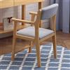 Misorat Sedia a schienale in legno massiccio, sedia da pranzo altamente regolabile tavolo da pranzo per la casa sedia da pranzo con poltrone computer per l'apprendimento scrivania sedia sgabello,wood color