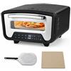 GIANTEX 1700W Forno Elettrico per Pizza da Interno con Pietra e Pala | 12 L Forno per Pizza da Tavolo con Display Touch, 8 Programmi, Timer 1-60 Min, Riscaldamento Superiore e Inferiore, 80-455°C