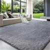 ZRSDIXKI Tappeto a pelo lungo per soggiorno, 120 x 180 cm, grigio chiaro | Tappeto shaggy a pelo lungo, antiscivolo, morbido, tinta unita, per camera da letto e cameretta dei bambini
