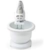 NEDIS Frullatore - 200 W - Impostazione a 5 velocità - Funzione turbo - Ciotola di tornitura / 2 Battitori / 2 Dough Ganci - Bianco/Grigio